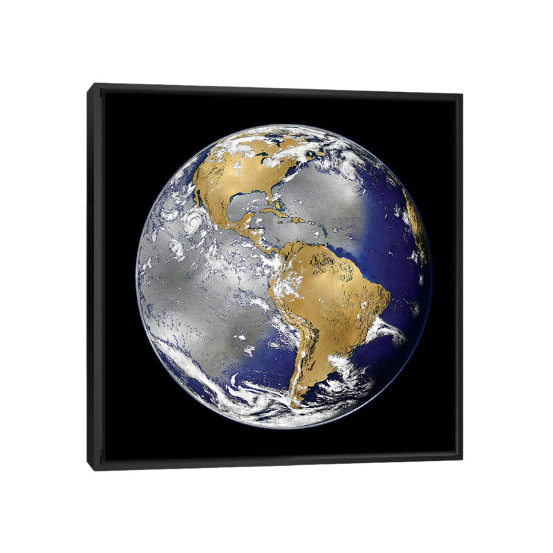 « world turning i », impression sur toile, H 18 po x l 18 po x P 1,5 po, Toile avec cadre noir, Pas de tapis