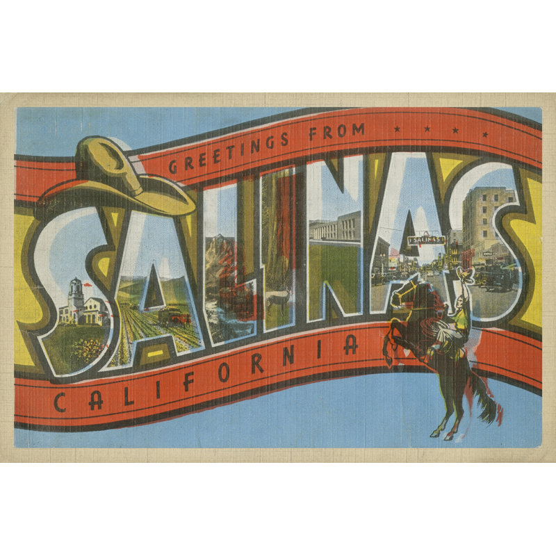 Greetings From Salinas - Wrapped Canvas Print, 30cm H x 46cm W 