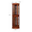 Vitrine de coin avec lumières, tablettes réglables en verre trempé, dossier en miroir, vitrine, noyer clair (ampoule E26 non incluse)-750151447