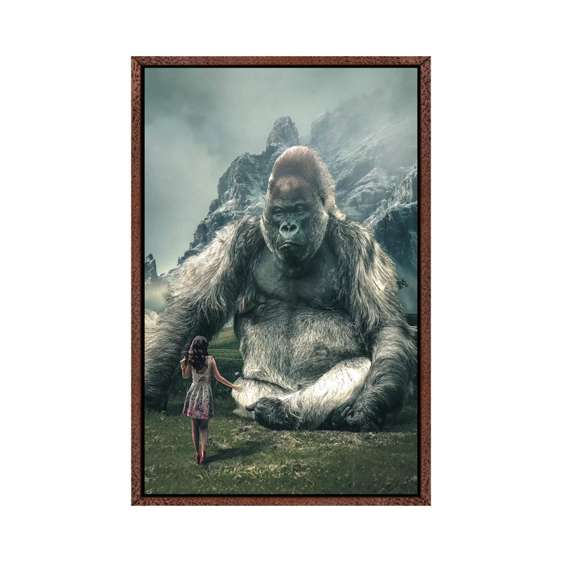 Gorilla Model by Zenja Gammer - Print on Canvas, Classic Brown Wood Framed, 66.04 cm H x 45.72 cm W