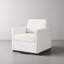 Fauteuil moderne pivotant carré beige rembourré avec base matel-394346045