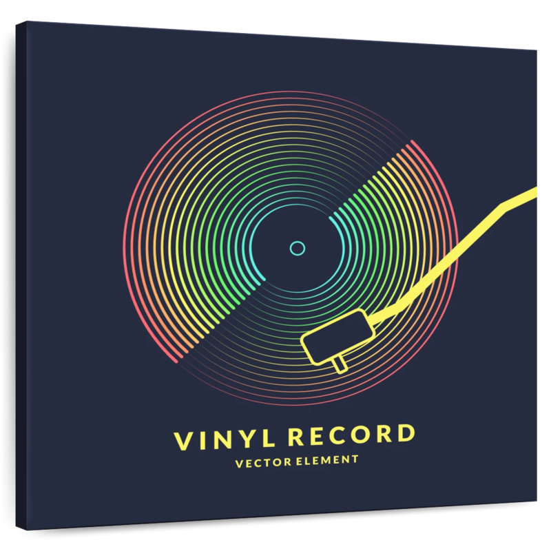 Abarca Rainbow Vinyl Record, 30" H x 30" W