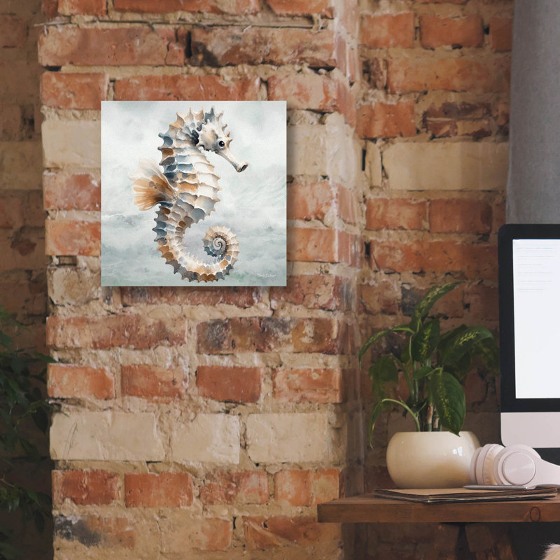  «Cape Cod Seahorse» par Nicole DeCamp, art mural sur toile, 12 po x 12 po, H 12 po x l 12 po