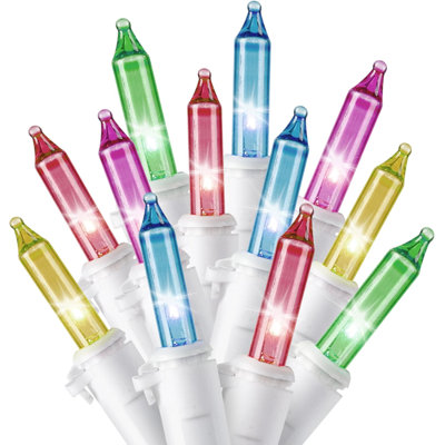 Mini guirlande 100 lumières multicolores pastel, 21,4 pi, décor pour patio, dortoir, salle de classe, fête de mariage, fête d'anniversaire, guirlande, fil blanc