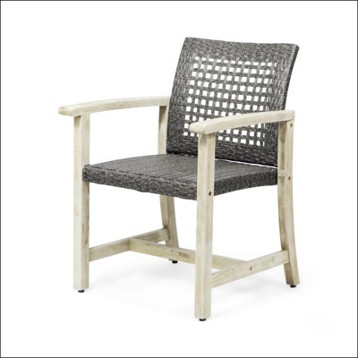 Chaise de salle à manger en bois et osier Hampton