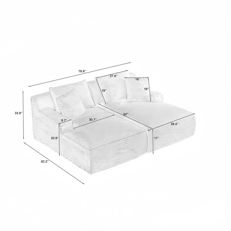 Très grand canapé-lit double 78,8 po, Vert