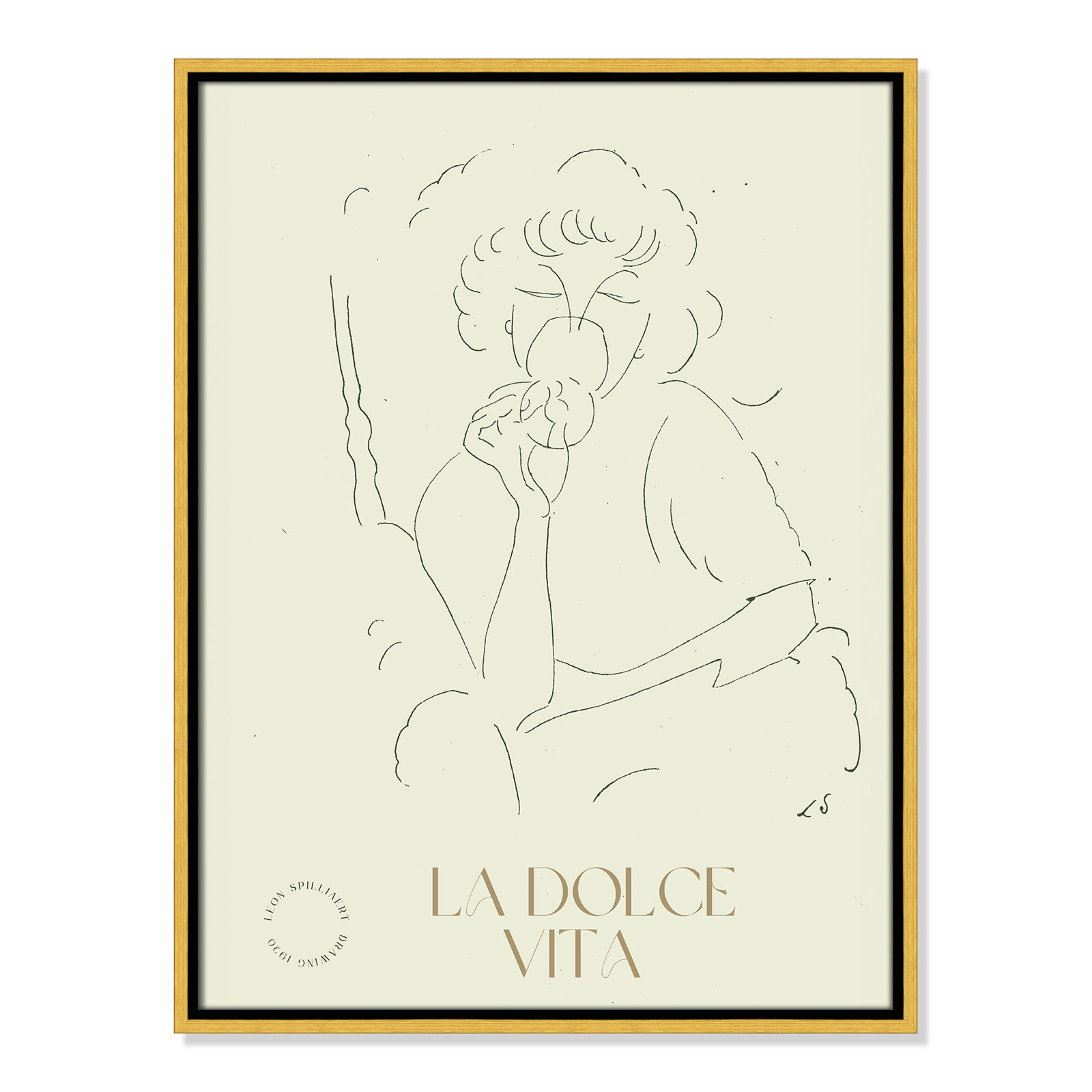La Dolce Vita Print by Permild & Rosengreen x Léon Spilliaert, 25.5" H x 19.5" W, Gold