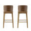 Tabouret de bar d'intérieur en bois Pari, finition noyer, ensemble de 2