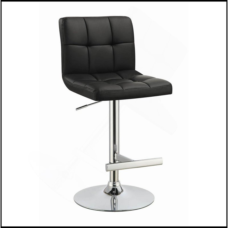 Tabouret de bar réglable noir et chrome (ensemble de 2)
