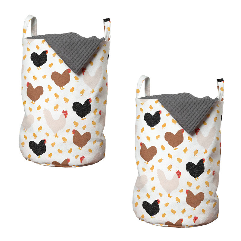 Multicolore sac à linge poule et poussins August Grove® 13 po x 19 po