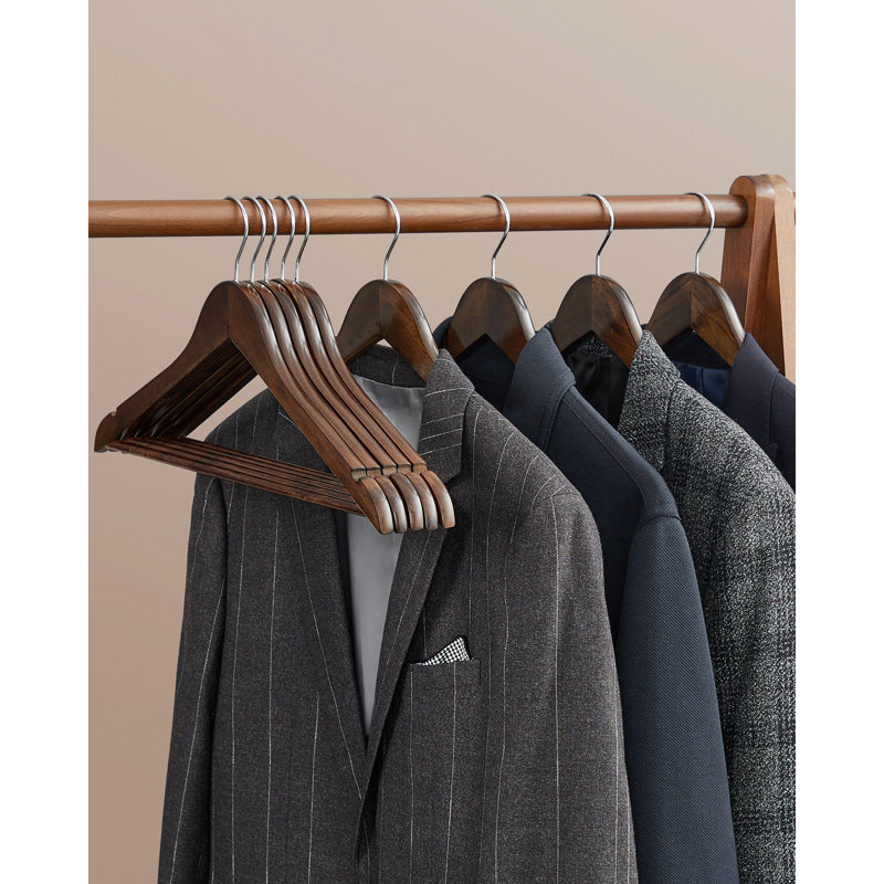 Griet Solid Wood Standard Hanger, 10, Dark Walnut