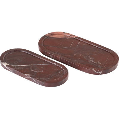 Marbre véritable cerise Vanta 2 pièces Plateau