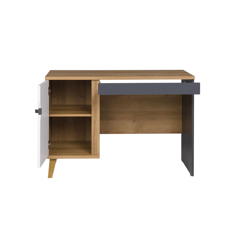 Raven Writing Desk, Brown/White/Anthracite