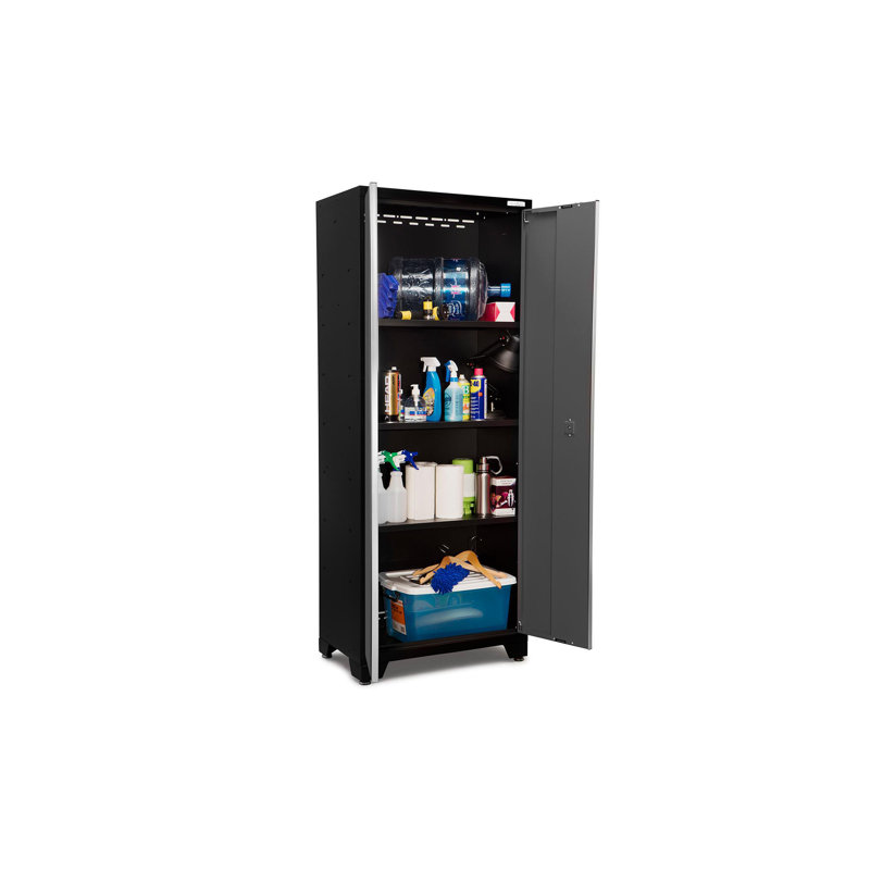 Bold Series 8 Piece Storage Cabinet, Bamboo, Gray