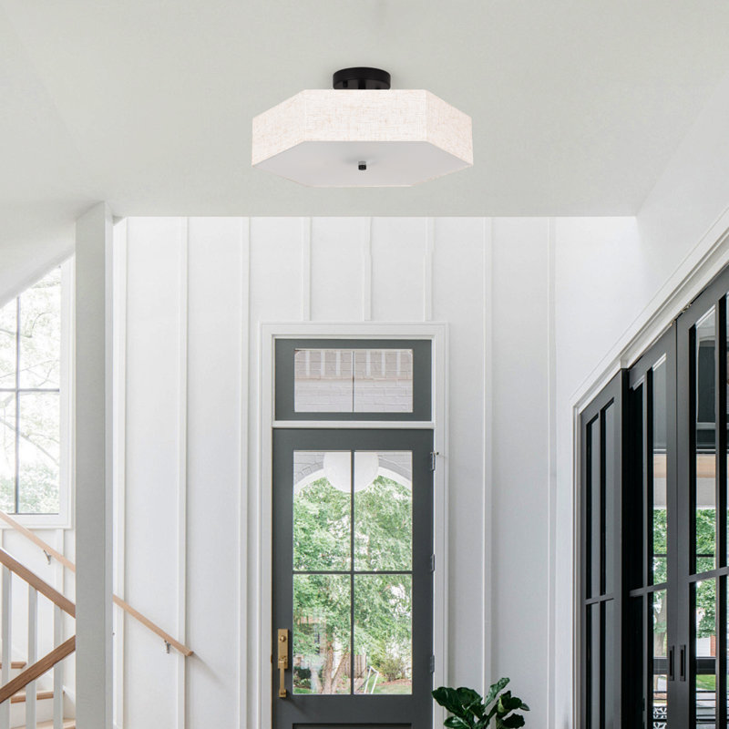 Plafonnier semi-encastré 3 lumières noir mat 
