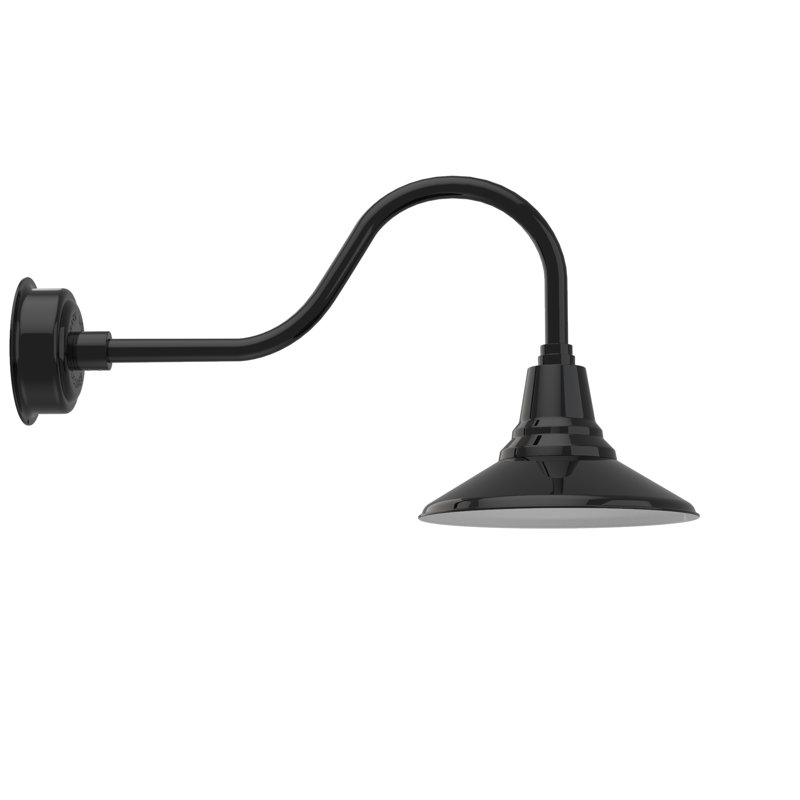 Luminaire de grange d’extérieur Albali, Noir, H 15,67 po x l 12 po x P 29,25 po