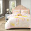 Ensemble de literie 6 pièces rose en arc-en-ciel pour grand lit en microfibre pour enfants