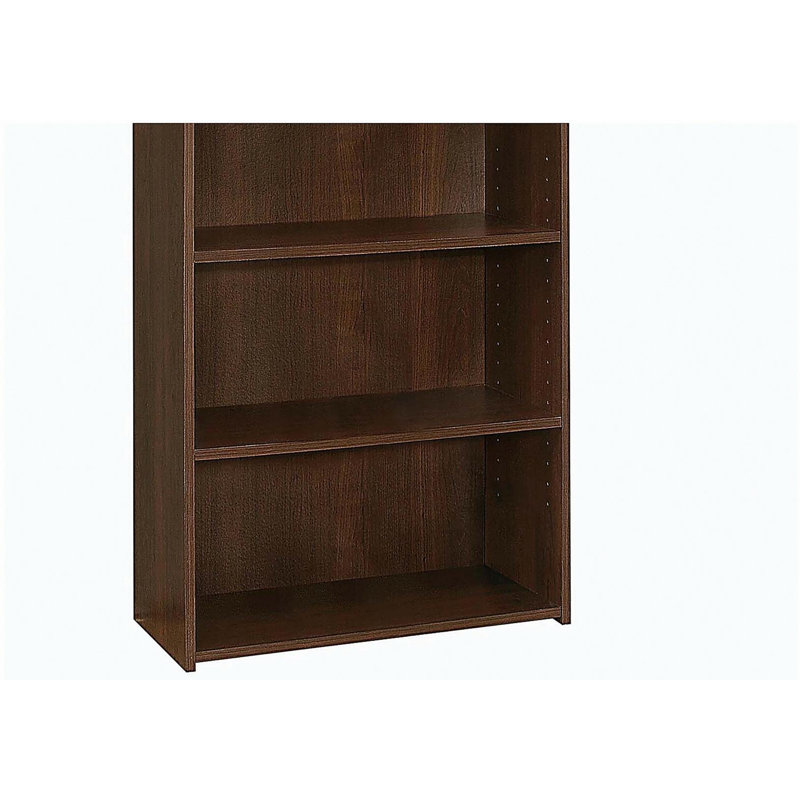 Bibliothèque compacte à 4 niveaux avec tablettes réglables - 36 po de hauteur, Cerisier