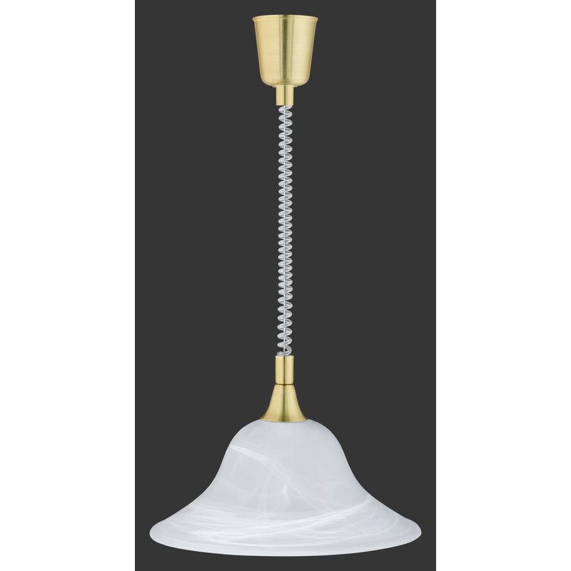 Davidson 1 - Light Cone Pendant, Alabaster white and matte brass
