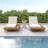 Acacia Wood Lounge Chaise Set With 4-Inch 3-Fold Water-Resistant Lounge Cushions, Space Available On One Side-22069237-22069224