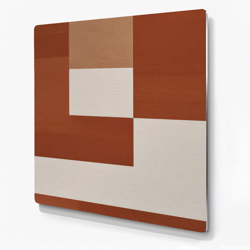 Minimalism 59 Brown Metal Wall Art, 12" H x 12" W