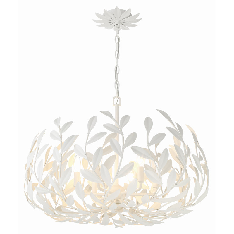 Lustre 6 lumières Conde, Blanc mat
