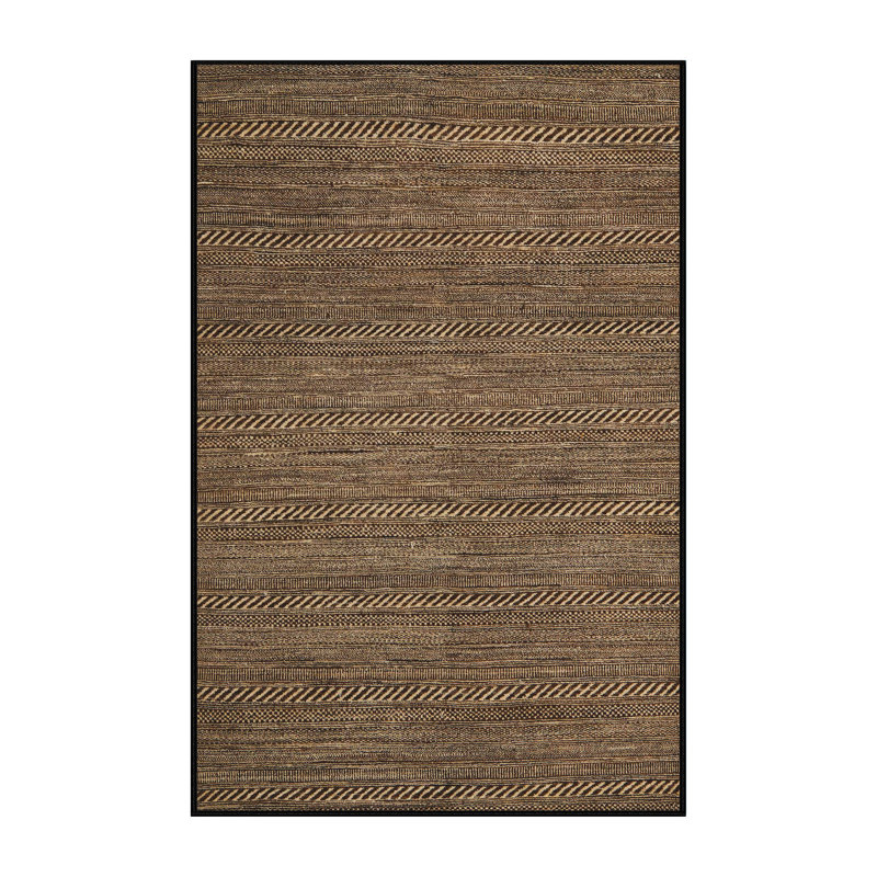 Tapis uni vert en laine et polyester tissé à la machine 7 pi x 10 pi