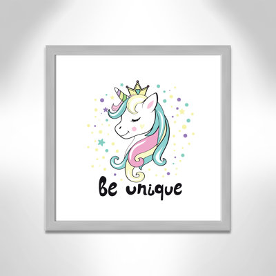 «Be Unique», impression sur papier licorne