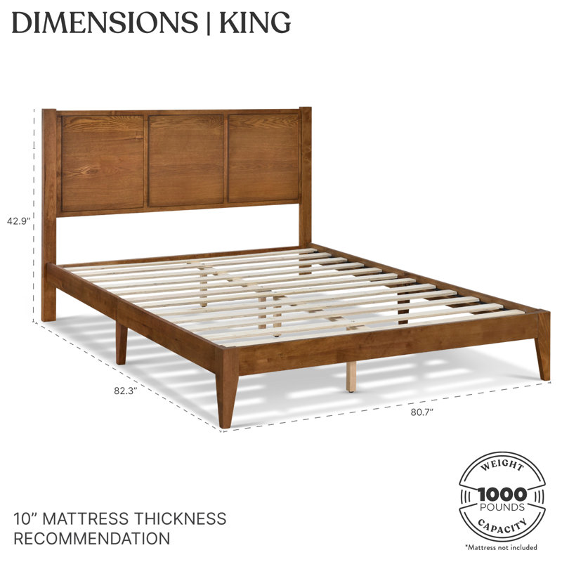 Knighten Solid Wood Bedroom Set, Walnut, King