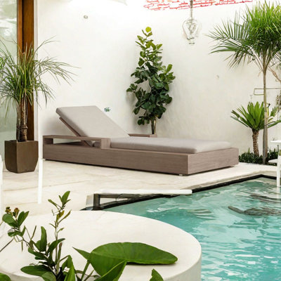 Chaise longue d'extérieur en teck Nordic Leisure