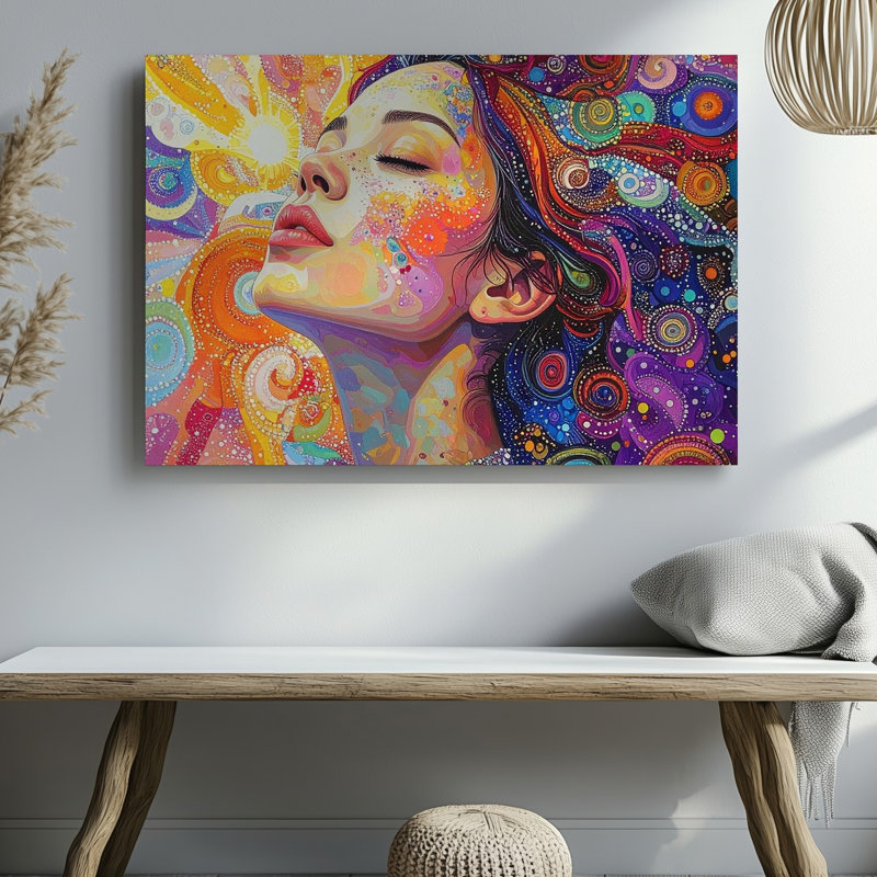 Art mural sur toile, "psychedelic", H 9 po x l 12 po