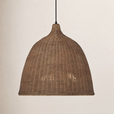 Jolla 3 Light Wicker Dimmable Pendant