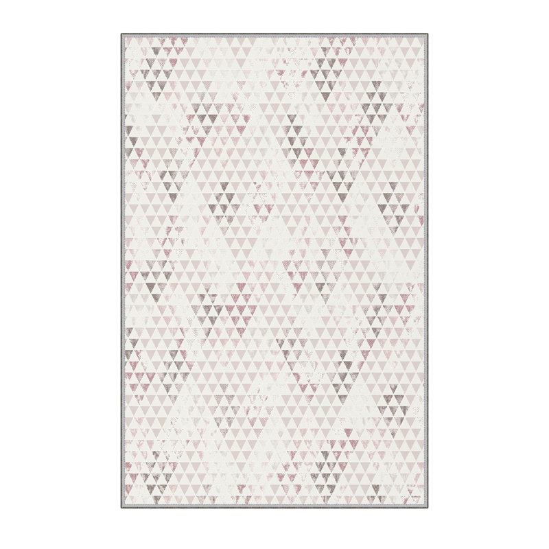 Tapis en polyester de qualité supérieure (5,2 x 7,5 pi), 100% antibactérien, antidérapant, 0,3 po de hauteur | Lavable à la machine, impression numérique 3D, tapis tissé durable | Idéal pour le salon, la chambre à coucher et les espaces repas
