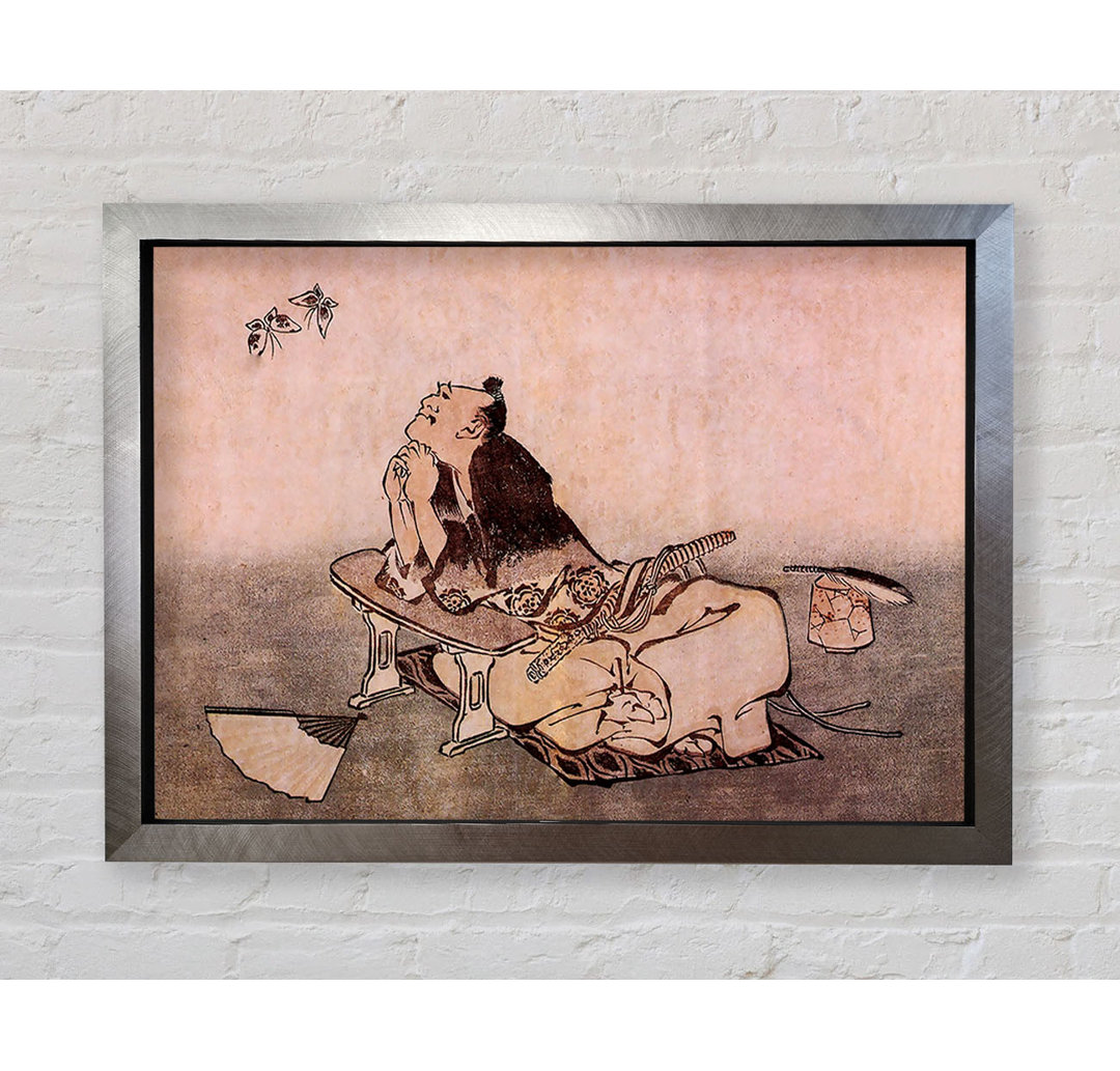 Hokusai A Philosopher Looking At Two Butterflies - Einzelner Bilderrahmen Kunstdrucke