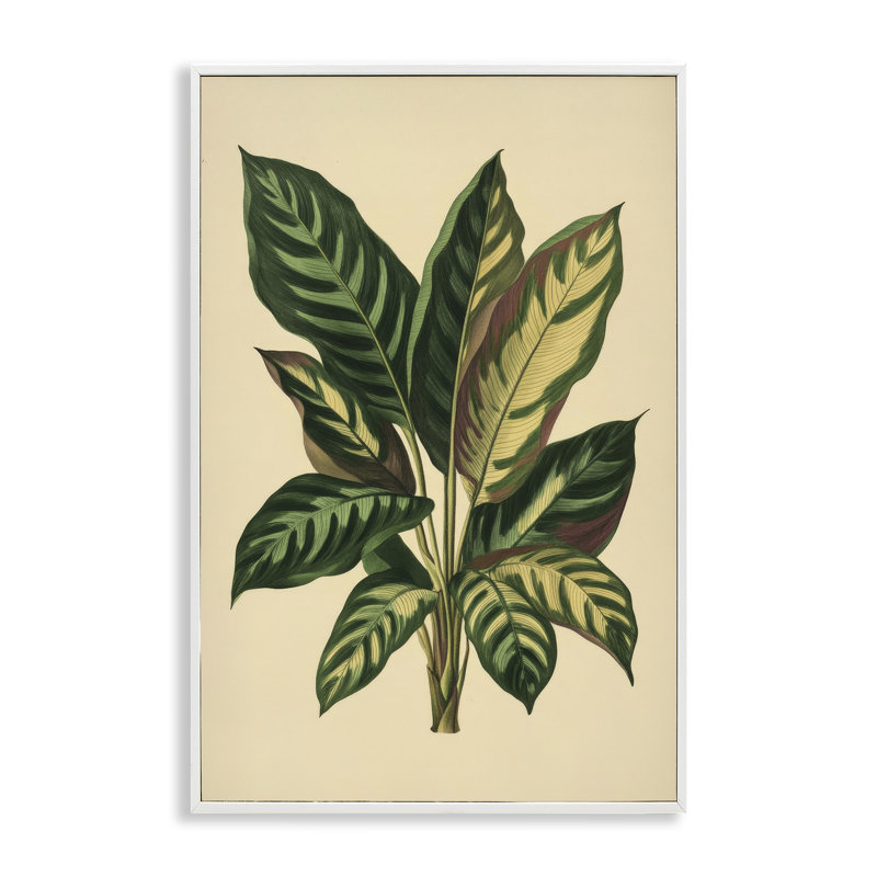 Giclée encadrée de feuilles tropicales à feuilles vertes, design par Petal Prints Design, H 18 po x l 12 po