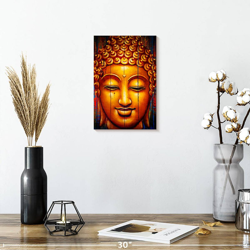 Smiling Buddha Face, 12" H x 8" W