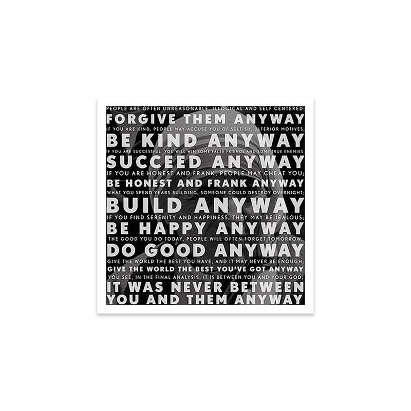 Mother Teresa Quote - Art textuel sans cadre, H 36 po x l 36 po x P 0,25 po
