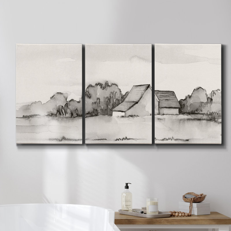 " Cliffs By Monet " 3 - Pieces, 27" H  x  54" W x 2" D