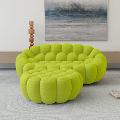  Canapé à compression en forme de citrouille avec repose-pieds 79,53 po Kayi, aucun assemblage requis