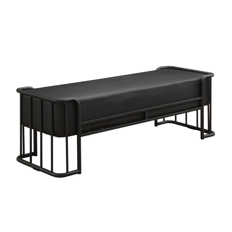 Aabid Faux Leather Upholstered Bench, 18.12" H x 34" W x 15.5" D