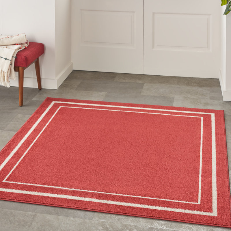Nourison Essentials Brick Ivory Indoor/Outdoor Area Rug, Square 5'