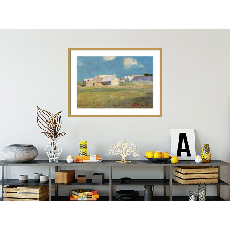 «Village breton» par Odilon Redon, impression giclée sur cadre, H 30,71 po x l 41,5 po