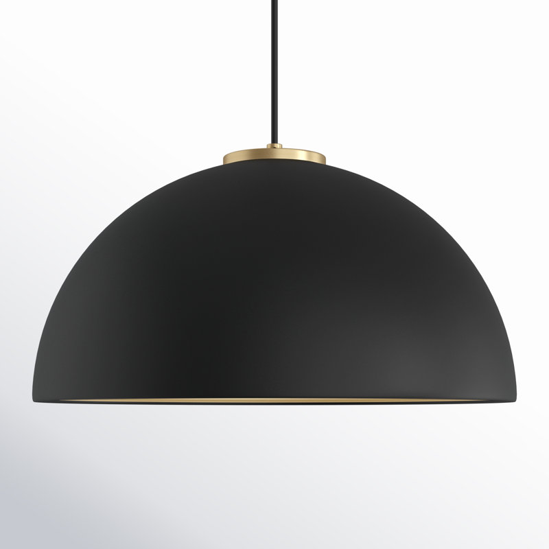 Darrah 1-Light Pendant in Matte Black/Natural Brass, Matte Black/Natural Brass