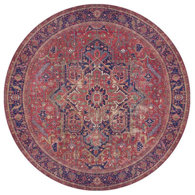 Premium 5 ft Round Carpet, 100% Polyester, 1850 g/m², Pile Height: 0.2 in | Recycled Poly Cotton Underside, Machine Washable at 30°C | Soft, Durable & Eco-Friendly Area Rug for Living Room or Bedroom