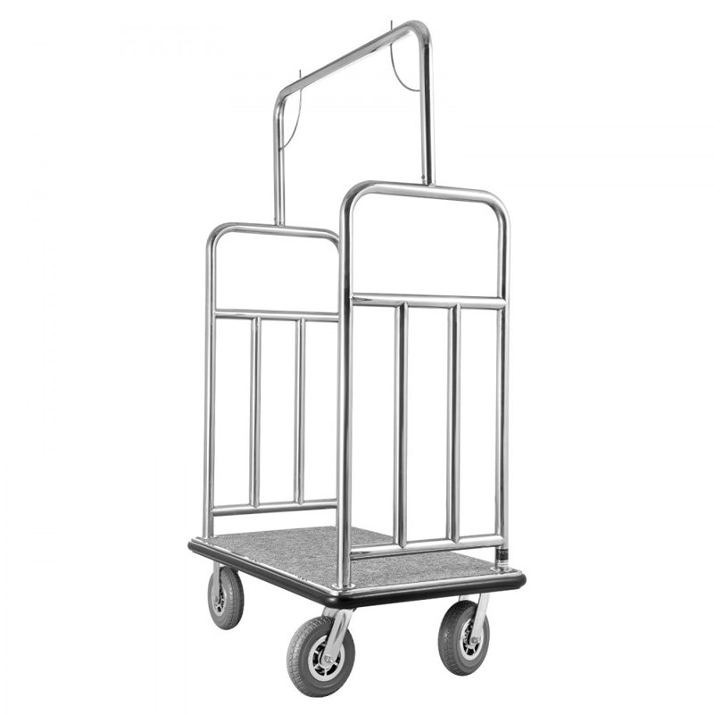Chariot à bagages d'hôtel en acier inoxydable brossé 1200 lb Hotel