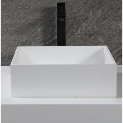 Alfi Brand 15.13'' Matte White Resin Square Bathroom Sink