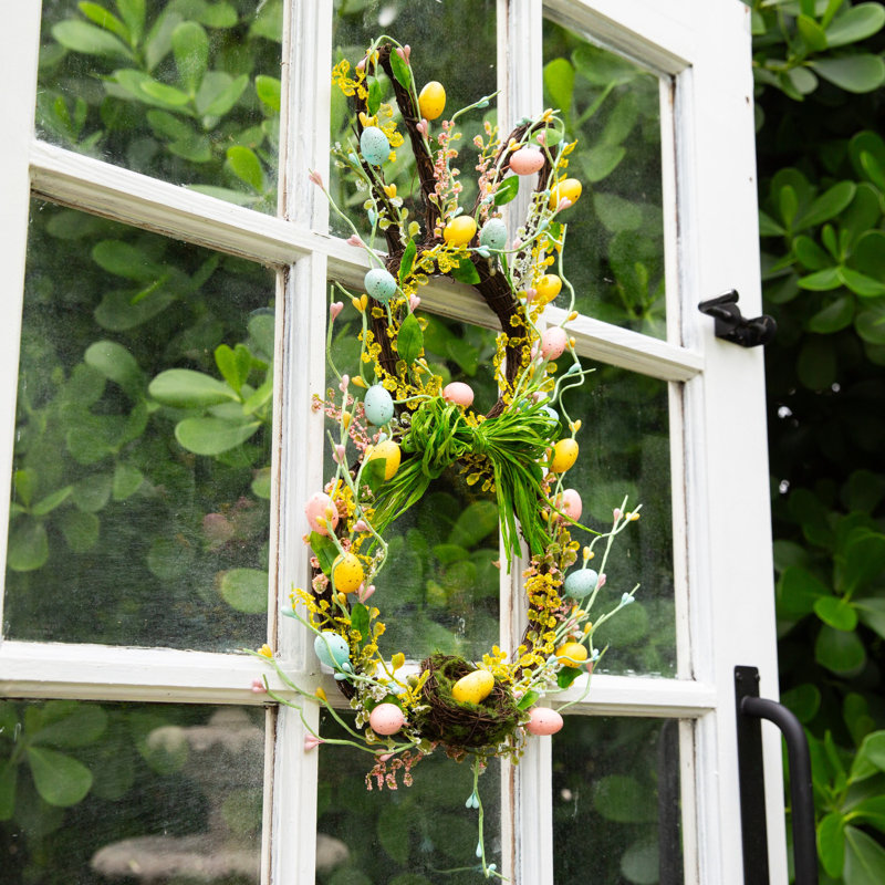 22In. Artificial Easter Bunny Shaped Wreath