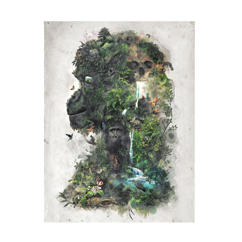Art sur toile Barrett Biggers Jungle Gorilla, H 14 po x l 19 po