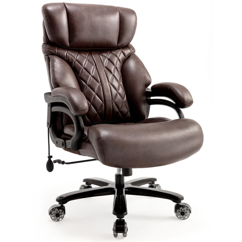 600LBS Big And Tall Office Chair For Heavy People, Extra Wide Seat And Adjustable Lumbar, Heavy Duty Executive Chair With High Back, Large Computer Desk Chair Comfortable For Home Office