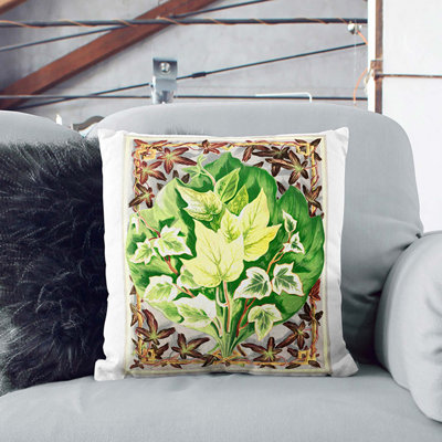 Ivy Leaves by Shirley Hibberd Cushion with Filling